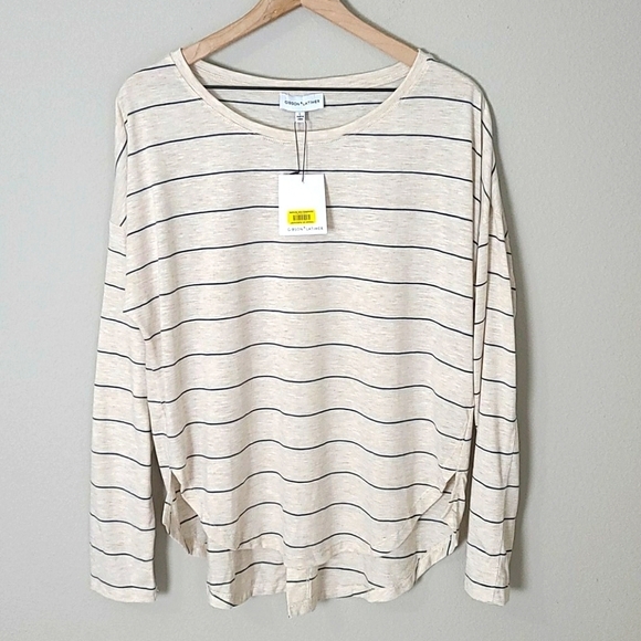 Gibson Latimer Longsleeve Striped Top NWT - Picture 1 of 7